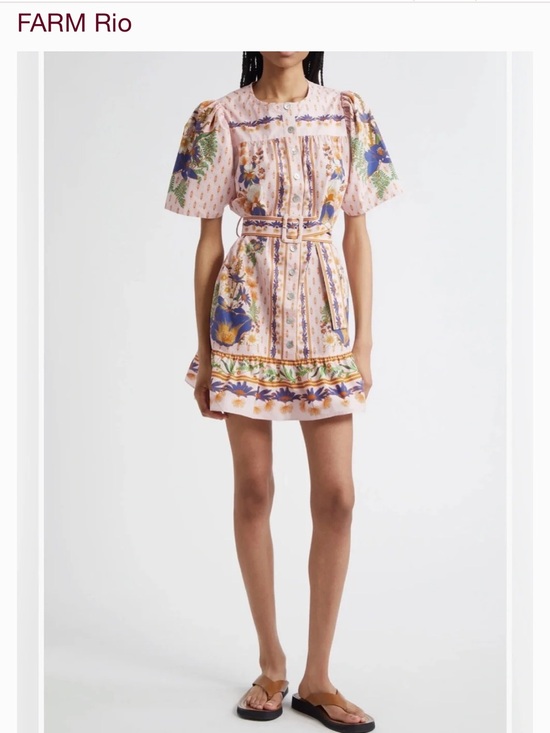 FARM Rio Dresses & Skirts - FARM Rio Pink Dream Garden Belted Dress